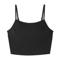 Clearance Muji Top corto de sujetador de algodón acanalado para mujer