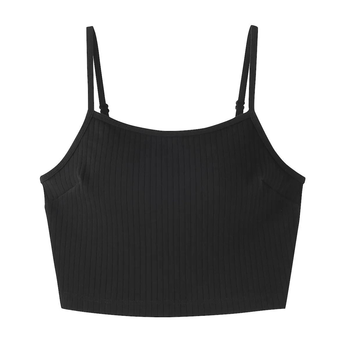 Clearance Muji Top corto de sujetador de algodón acanalado para mujer
