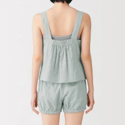 Discount Muji Top sin mangas de doble gasa con puntos dobby para mujer