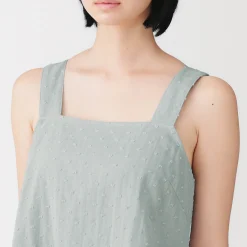 Discount Muji Top sin mangas de doble gasa con puntos dobby para mujer