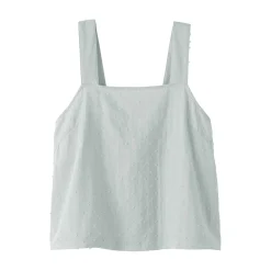 Discount Muji Top sin mangas de doble gasa con puntos dobby para mujer