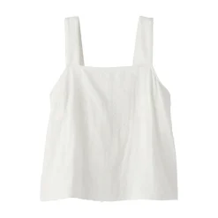 Discount Muji Top sin mangas de doble gasa con puntos dobby para mujer