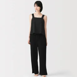 Discount Muji Top sin mangas de doble gasa con puntos dobby para mujer