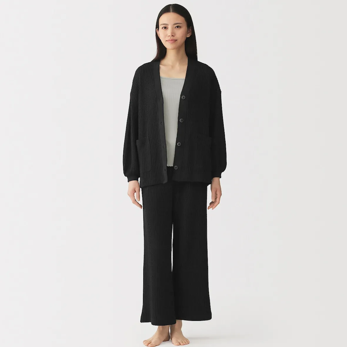 Hot Muji Top sujetador liso acanalado en mezcla de lyocell para mujer
