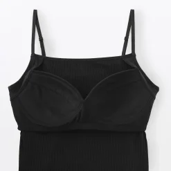 Hot Muji Top sujetador liso acanalado en mezcla de lyocell para mujer