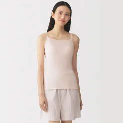 Hot Muji Top sujetador liso acanalado en mezcla de lyocell para mujer