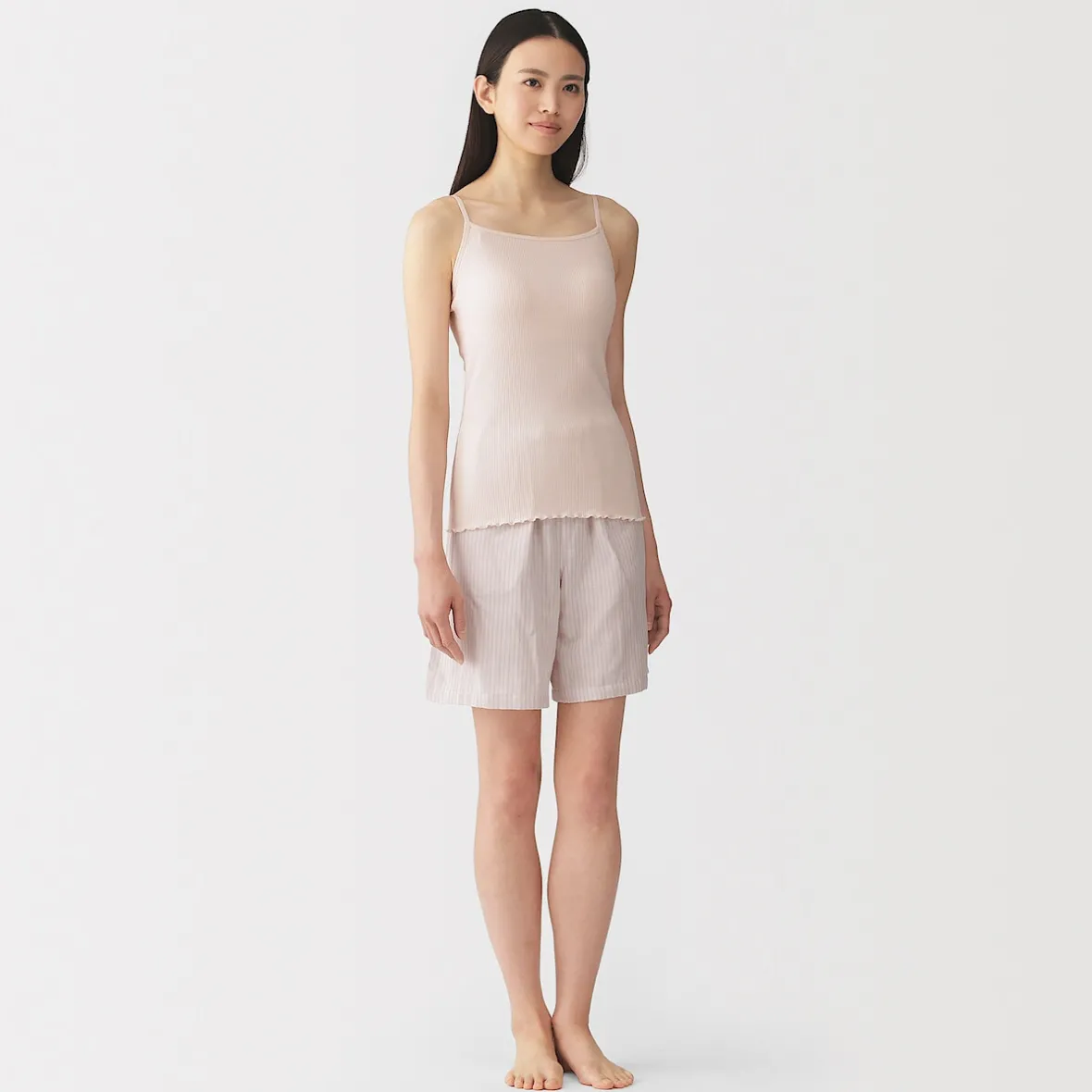 Hot Muji Top sujetador liso acanalado en mezcla de lyocell para mujer