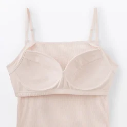 Hot Muji Top sujetador liso acanalado en mezcla de lyocell para mujer