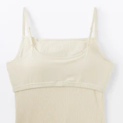 Hot Muji Top sujetador liso acanalado en mezcla de lyocell para mujer