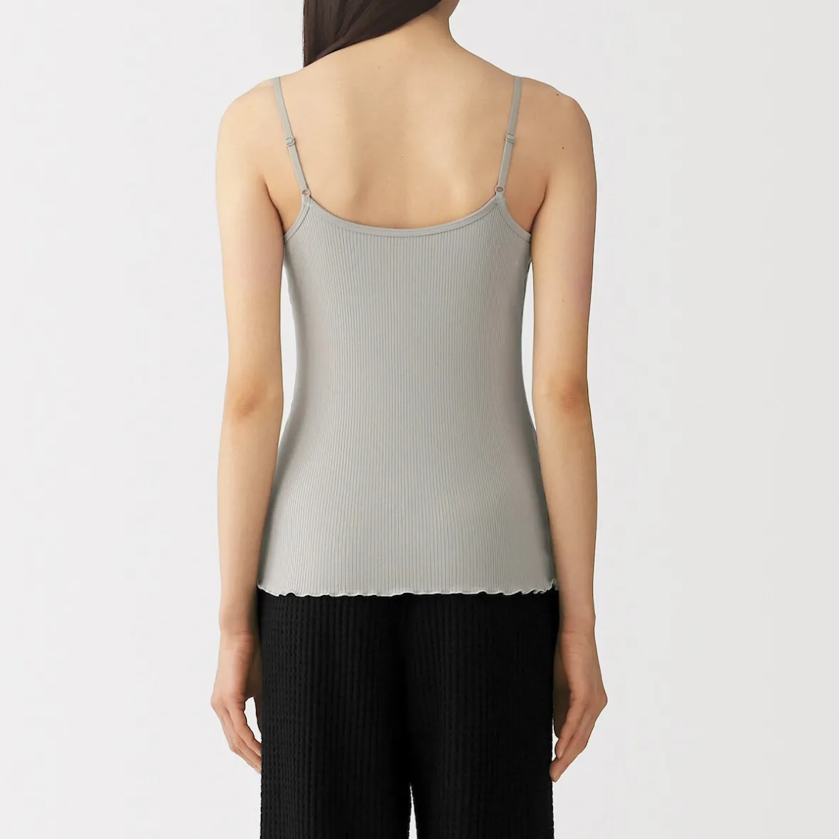 Hot Muji Top sujetador liso acanalado en mezcla de lyocell para mujer