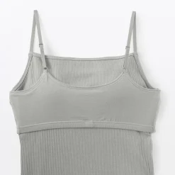 Hot Muji Top sujetador liso acanalado en mezcla de lyocell para mujer