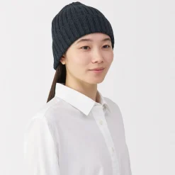 New Muji Unisex Gorro acanalado "Non‐itchy"