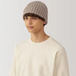 New Muji Unisex Gorro acanalado 
