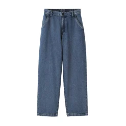 Online Muji Vaquero de pierna ancha y mezcla de kapok para mujer