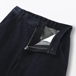 Online Muji Vaquero de pierna ancha y mezcla de kapok para mujer