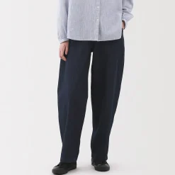 Online Muji Vaquero de pierna ancha y mezcla de kapok para mujer