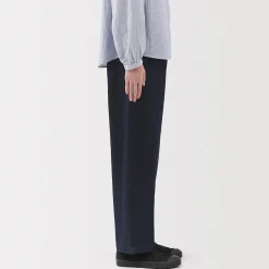 Online Muji Vaquero de pierna ancha y mezcla de kapok para mujer