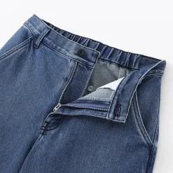 Online Muji Vaquero de pierna ancha y mezcla de kapok para mujer