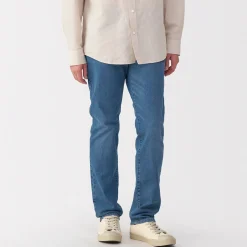 New Muji Vaqueros ajustados y elásticos para hombre ‐ Índigo