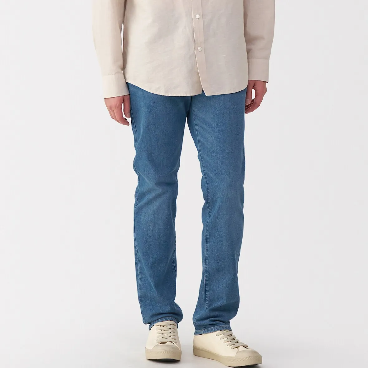 New Muji Vaqueros ajustados y elásticos para hombre ‐ Índigo