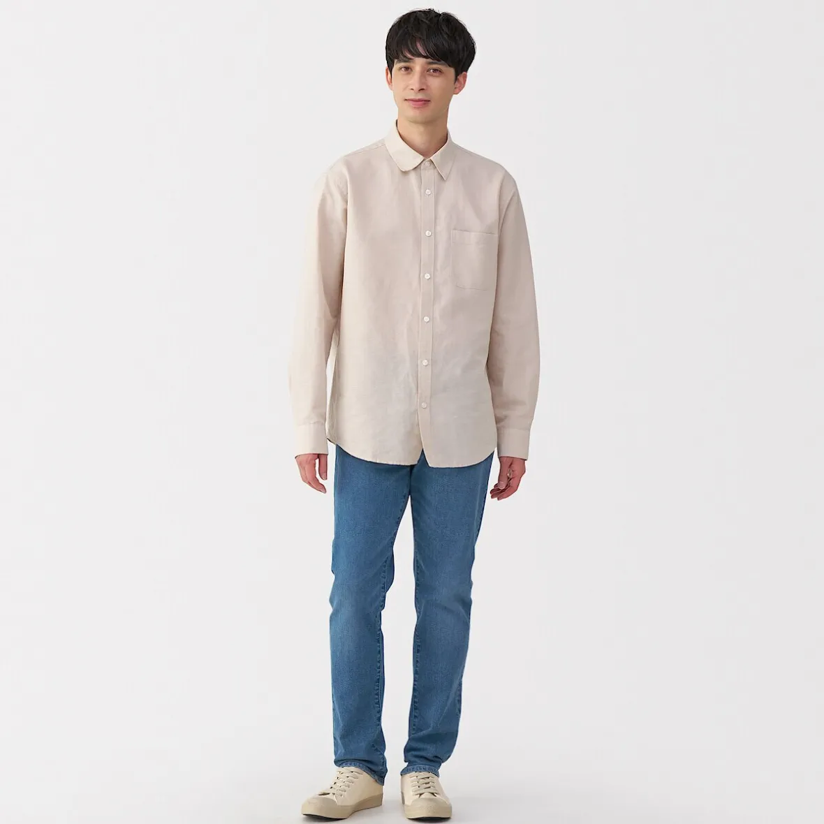 New Muji Vaqueros ajustados y elásticos para hombre ‐ Índigo