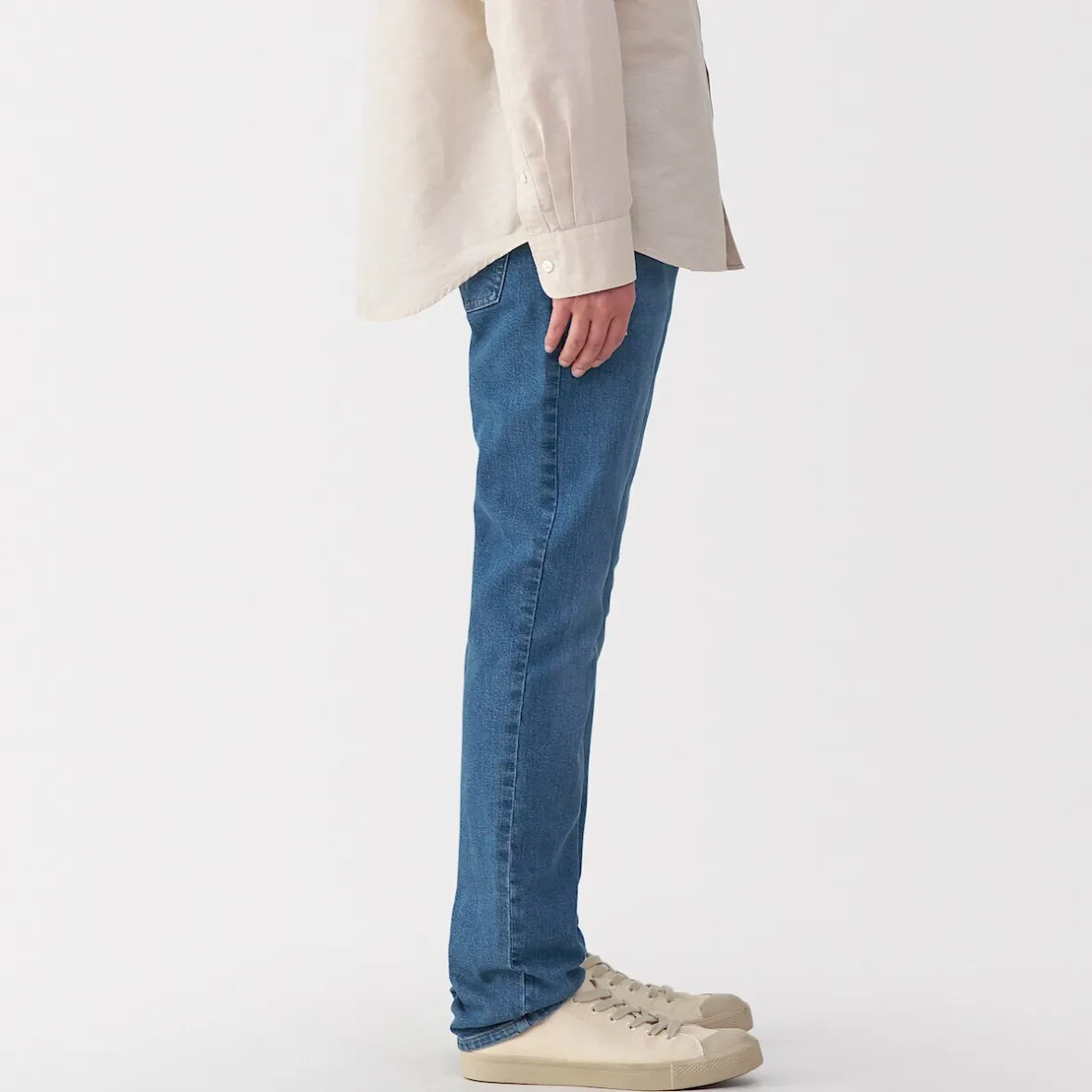 New Muji Vaqueros ajustados y elásticos para hombre ‐ Índigo
