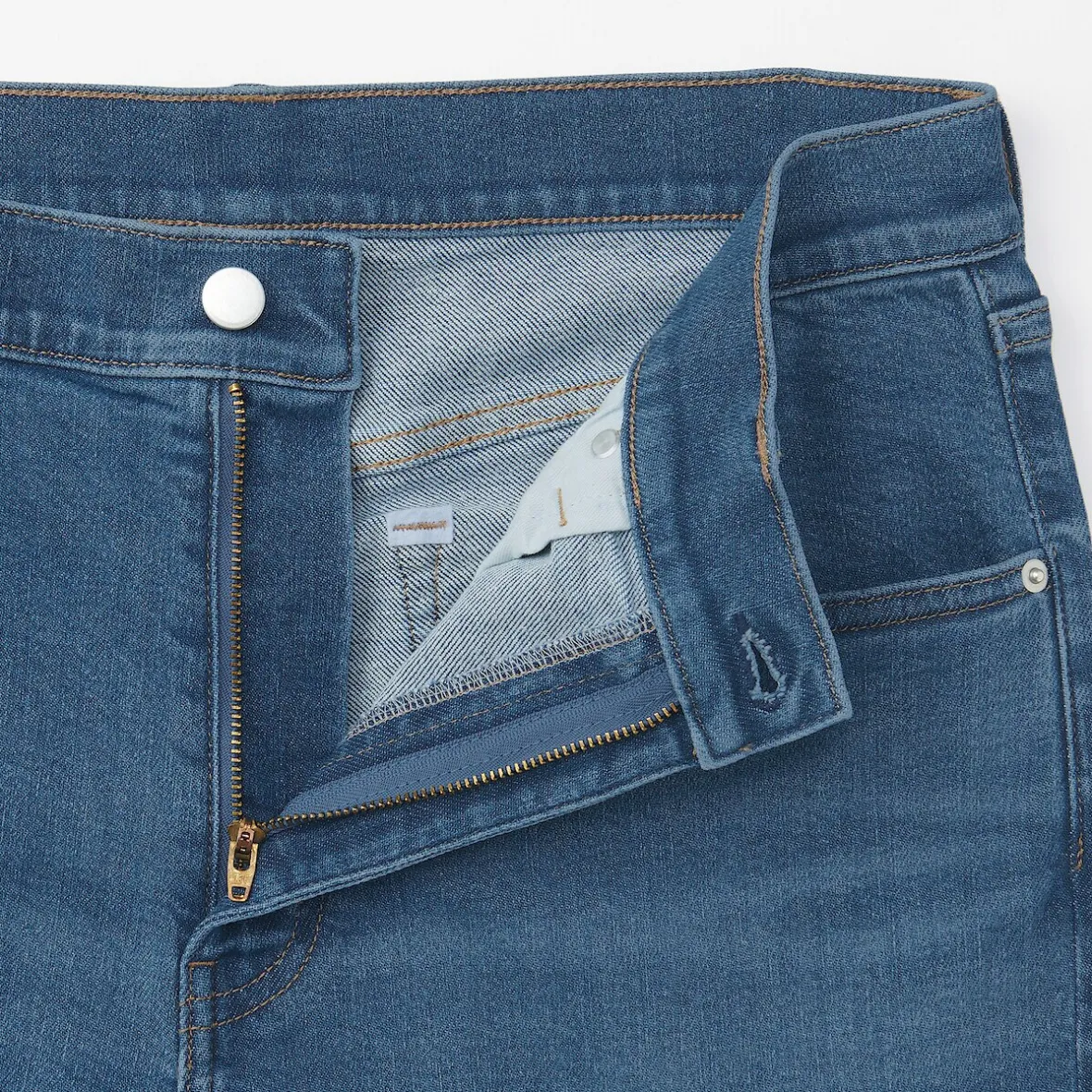 New Muji Vaqueros ajustados y elásticos para hombre ‐ Índigo