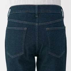 New Muji Vaqueros ajustados y elásticos para hombre ‐ Índigo