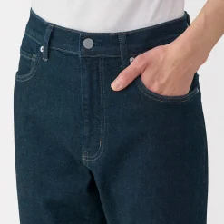 New Muji Vaqueros ajustados y elásticos para hombre ‐ Índigo
