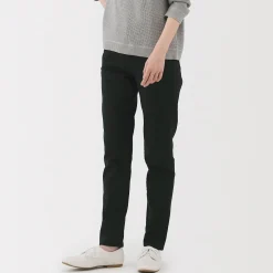 New Muji Vaqueros ajustados y elásticos para mujer ‐ Negro