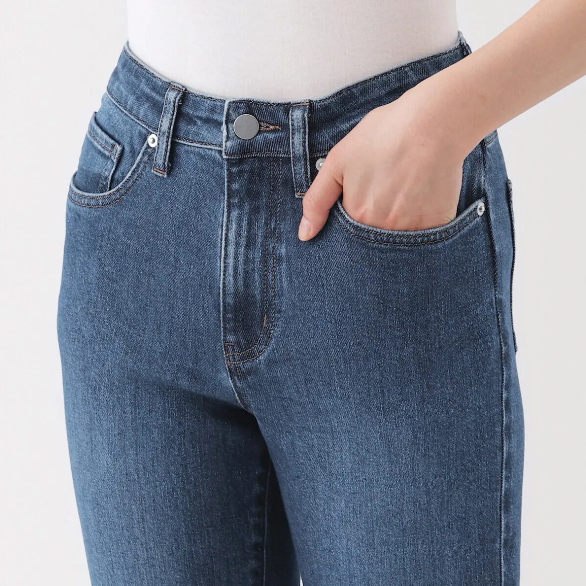 Outlet Muji Vaqueros ajustados y elásticos para mujer