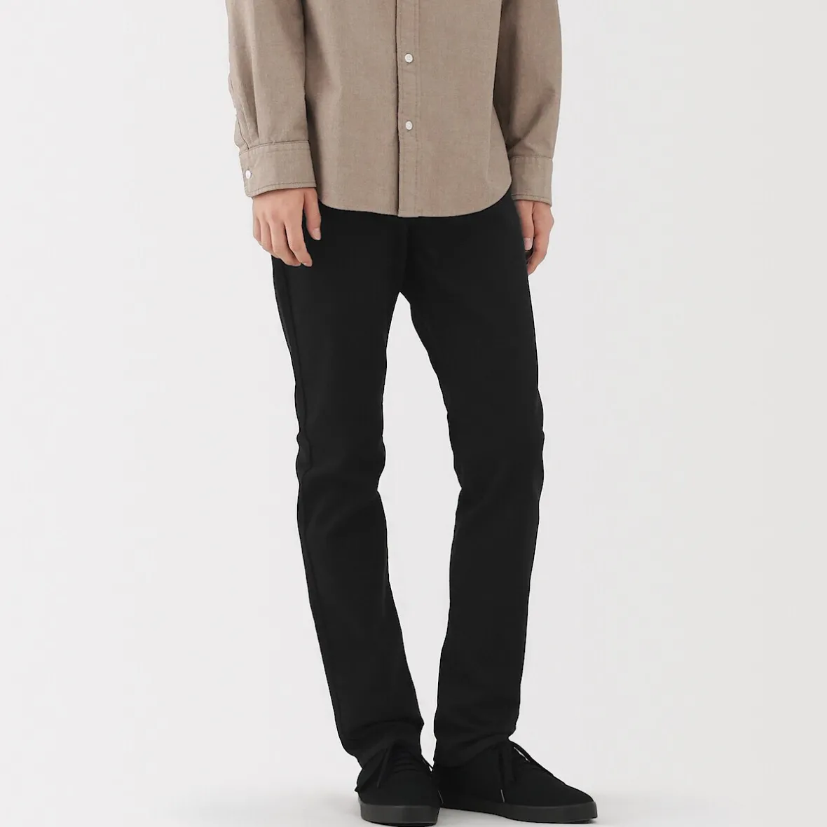 Hot Muji Vaqueros ajustados y elásticos para hombre ‐ Negro
