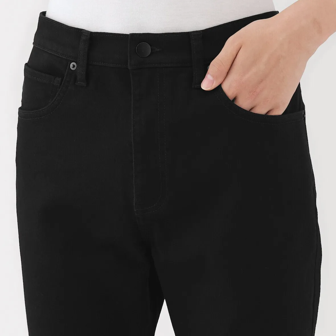 Hot Muji Vaqueros ajustados y elásticos para hombre ‐ Negro