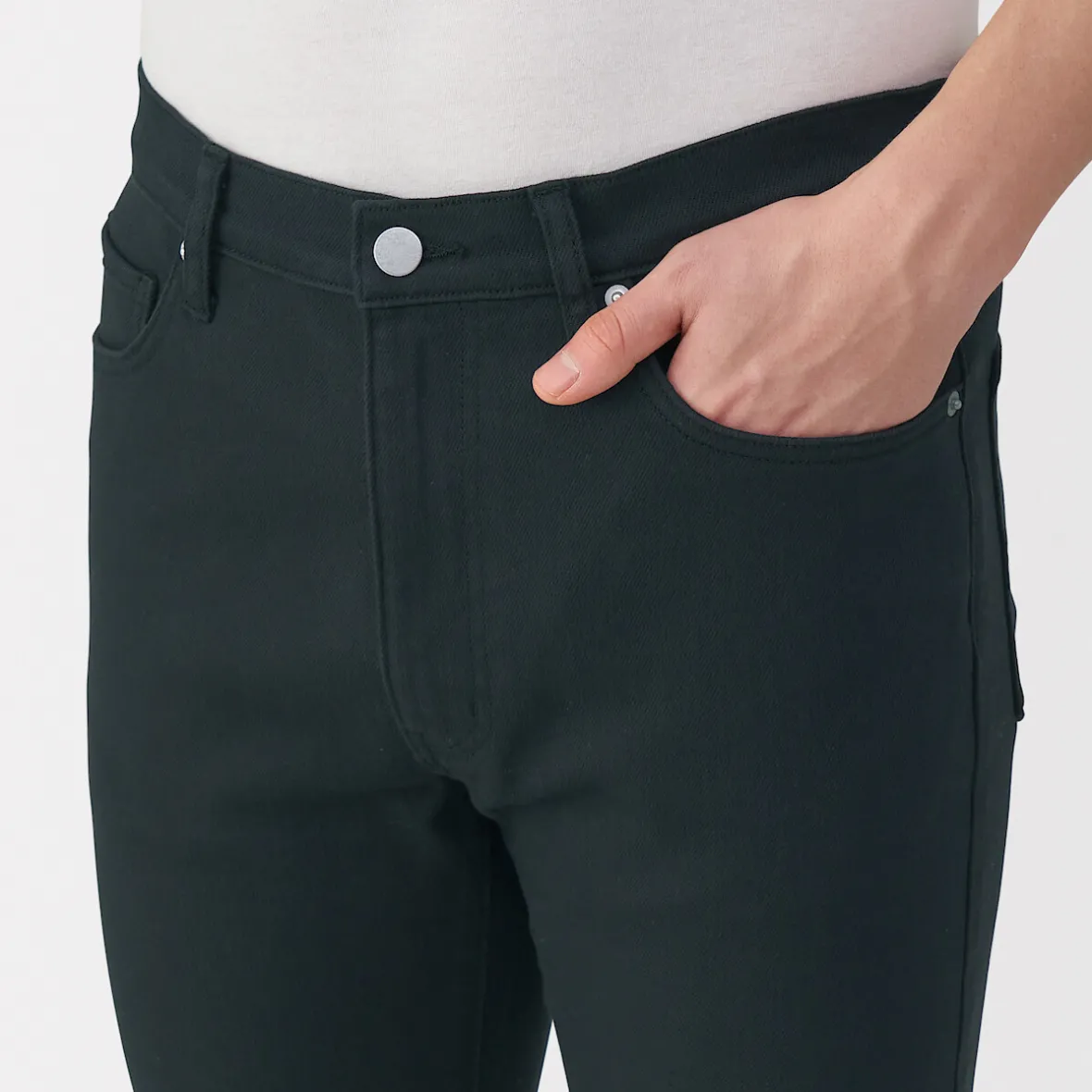 Hot Muji Vaqueros ajustados y elásticos para hombre ‐ Negro