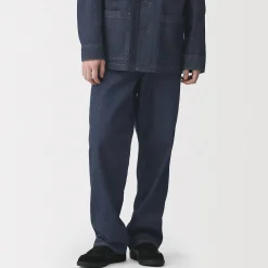 Discount Muji Vaqueros anchos de mezcla de kapok para hombre