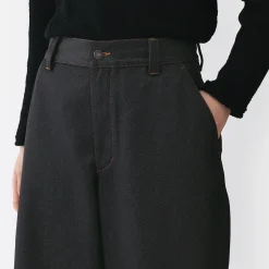 Clearance Muji Vaqueros cocoon en denim de poliéster reciclado para mujer Azul Marino Oscuro
