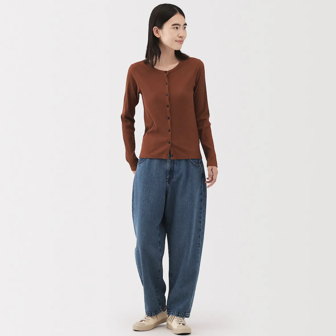 Hot Muji Vaqueros tipo cocoon de mezcla de kapok para mujer