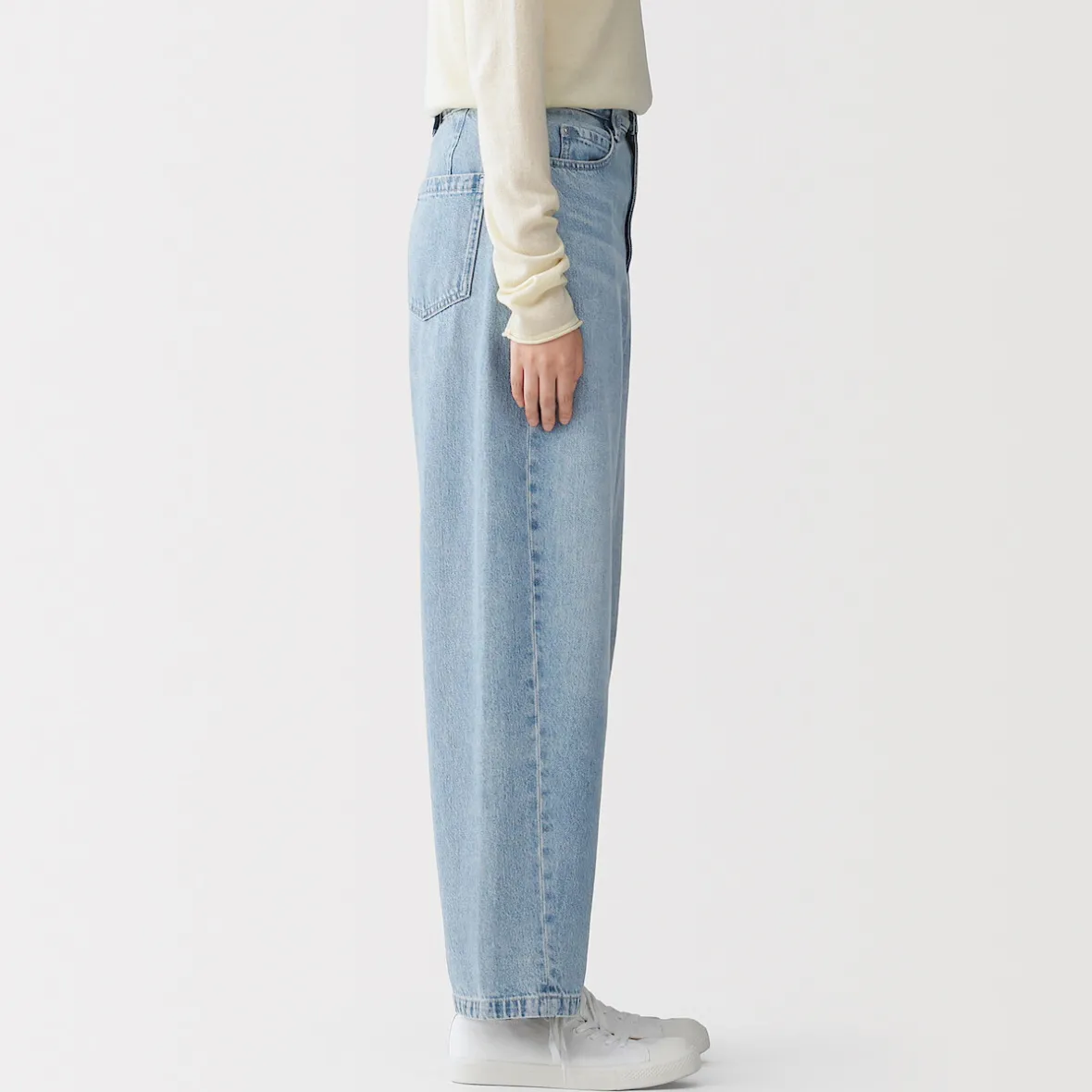 Sale Muji Vaqueros tipo cocoon de mezcla de kapok para mujer