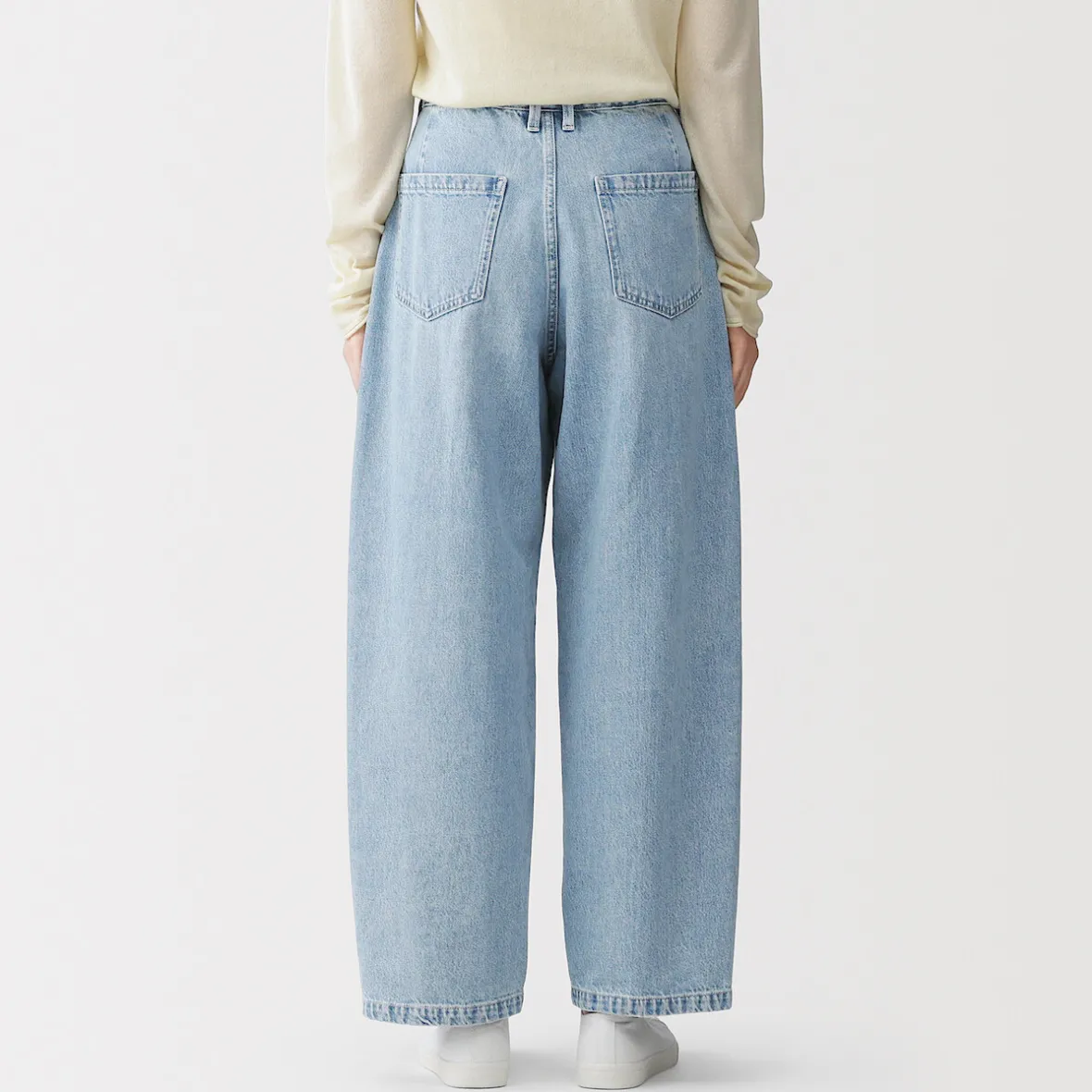 Sale Muji Vaqueros tipo cocoon de mezcla de kapok para mujer