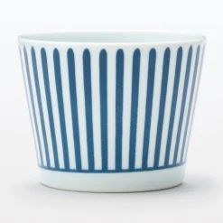 Online Muji Vaso de sake Hasami Ware - Patrón de rayas en abanico