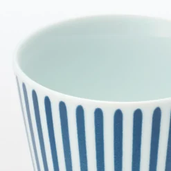 Online Muji Vaso de sake Hasami Ware - Patrón de rayas en abanico