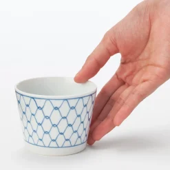 Best Muji Vaso de sake Hasami Ware - Patrón de malla