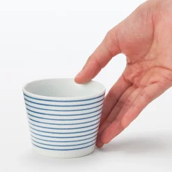 Online Muji Vaso de sake Hasami Ware - Patrón de rayas