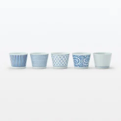 Online Muji Vaso de sake Hasami Ware - Patrón de rayas