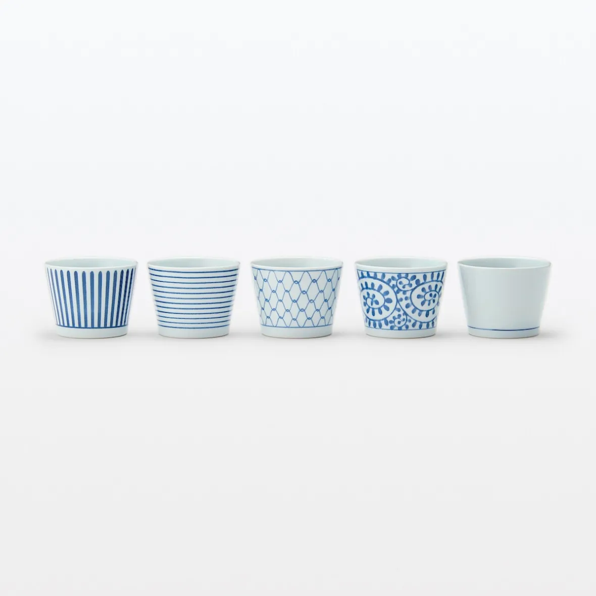 Online Muji Vaso de sake Hasami Ware - Patrón de rayas