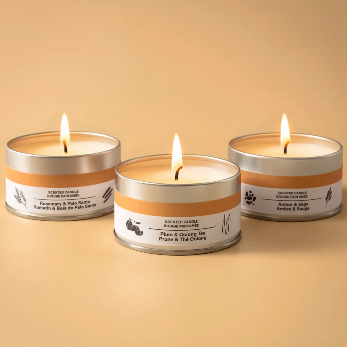 New Muji Vela en lata de ámbar y salvia