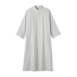 Hot Muji Vestido camisero con cuello mao de popelín de algodón orgánico para mujer