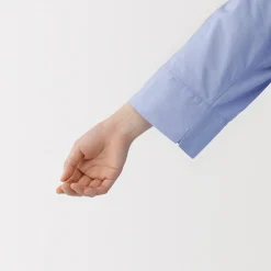 Hot Muji Vestido camisero con cuello mao de popelín de algodón orgánico para mujer
