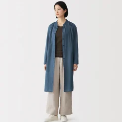 New Muji Vestido camisero de algodón orgánico de alta torsión para mujer