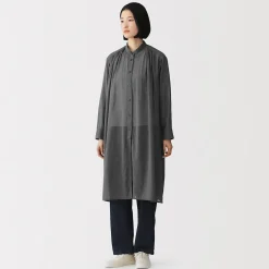 New Muji Vestido camisero de algodón orgánico de alta torsión para mujer